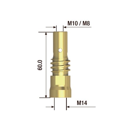 FUBAG Адаптер контактного наконечника сварочного аппарата  M10х60 мм (2 шт.) в Владикавказе фото