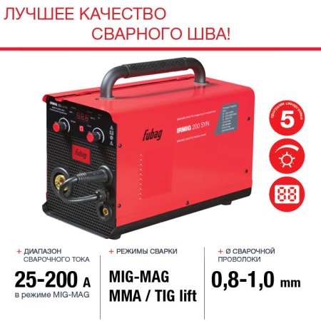 Полуавтомат сварочный FUBAG IRMIG 200 SYN с горелкой 250 А 3 м в комплекте в Владикавказе фото
