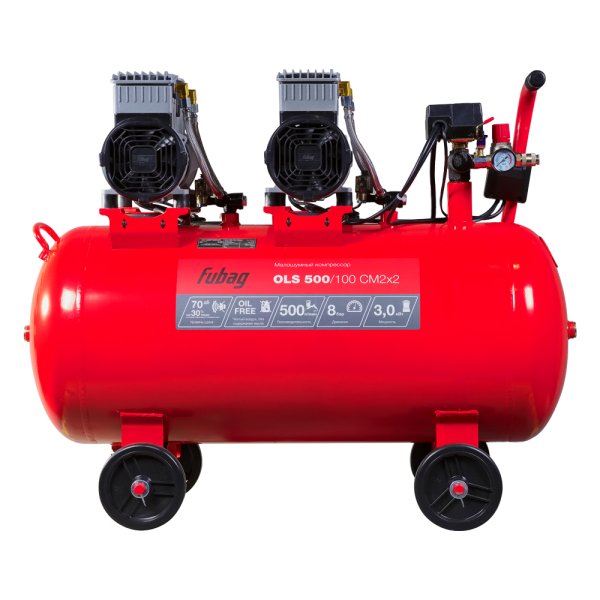 Компрессор воздушный безмасляный малошумный FUBAG OLS 500/100 CM2х2 + Набор пневмоинструмента (5 предметов) в ПОДАРОК в Владикавказе фото