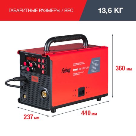 Полуавтомат сварочный FUBAG IRMIG 188 SYN PLUS c горелкой FB 250 3 м в Владикавказе фото