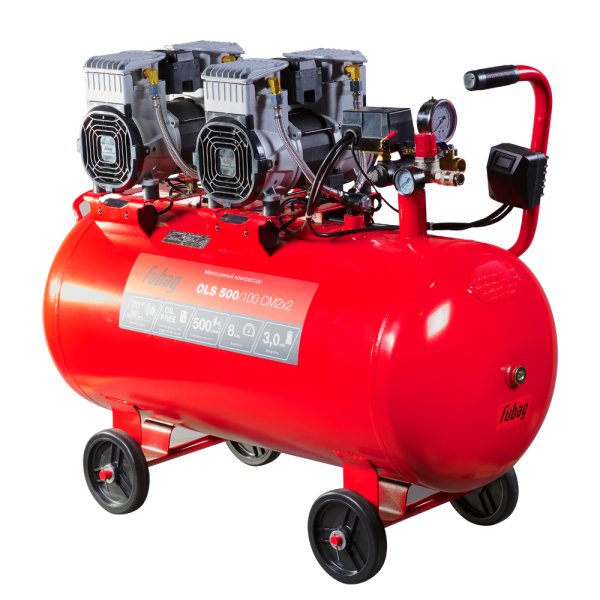 Компрессор воздушный безмасляный малошумный FUBAG OLS 500/100 CM2х2 + Набор пневмоинструмента (5 предметов) в ПОДАРОК в Владикавказе фото
