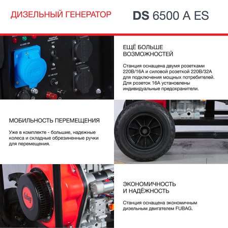 FUBAG Дизельный генератор с электростартером и коннектором автоматики DS 6500 A ES в Владикавказе фото