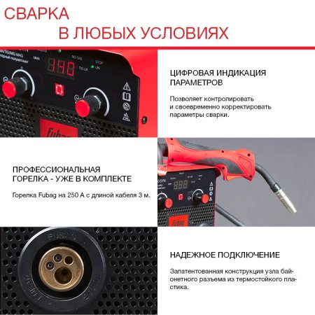 Полуавтомат сварочный FUBAG IRMIG 180 SYN с горелкой 250 А 3 м в комплекте в Владикавказе фото