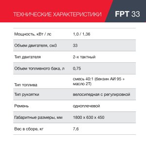 Бензиновый триммер FUBAG FPT 33 в Владикавказе фото