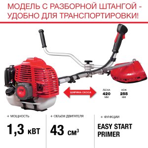 FUBAG Бензиновый триммер FPT 43R + Триммерная леска  сечение витой квадрат L 130 м * 2.4 мм в ПОДАРОК в Владикавказе фото